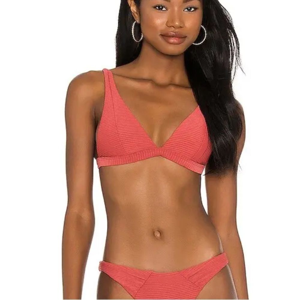 L*SPACE Nina Bikini Top Brick Sz S